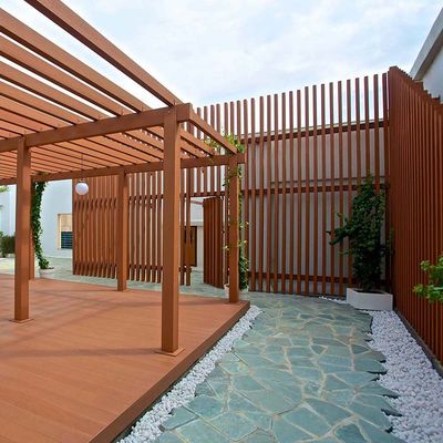 Dobra cena. Pergola zewnętrzna WPC, odporna na pęknięcie, kompozytowa, drewniana pergola w Internecie